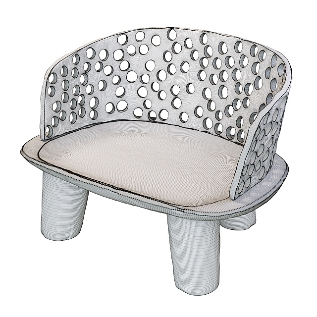 آبجکت سه بعدی صندلی سنگی عکس 4