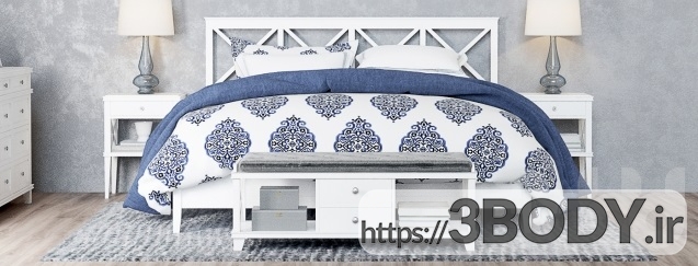 آبجکت سه بعدی  تخت خواب عکس 2