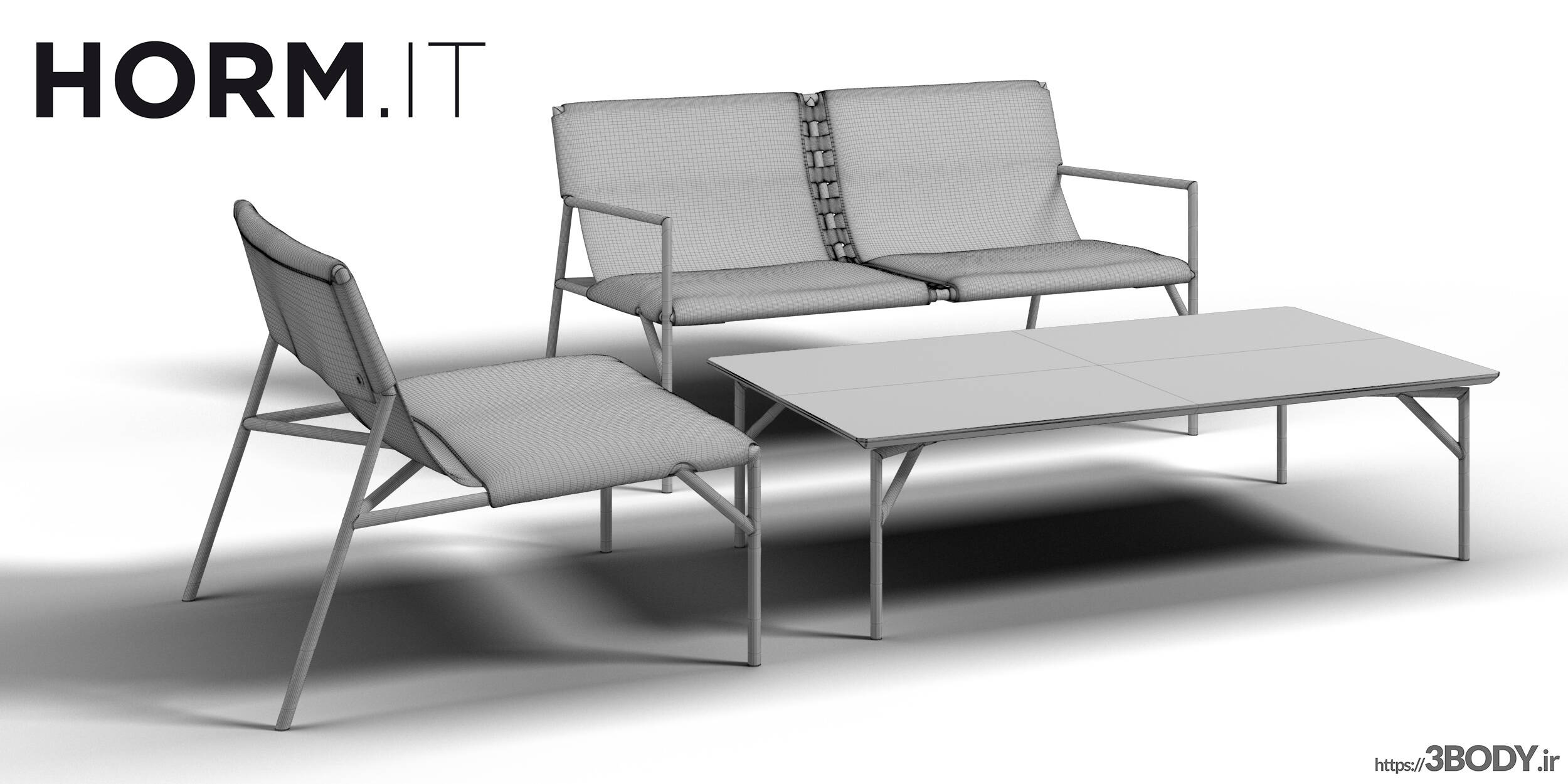 مدل سه بعدی  ست میز و صندلی عکس 2