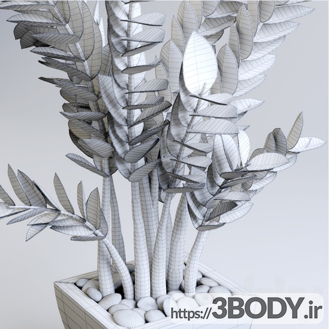 مدل سه بعدی گل و گلدان عکس 2