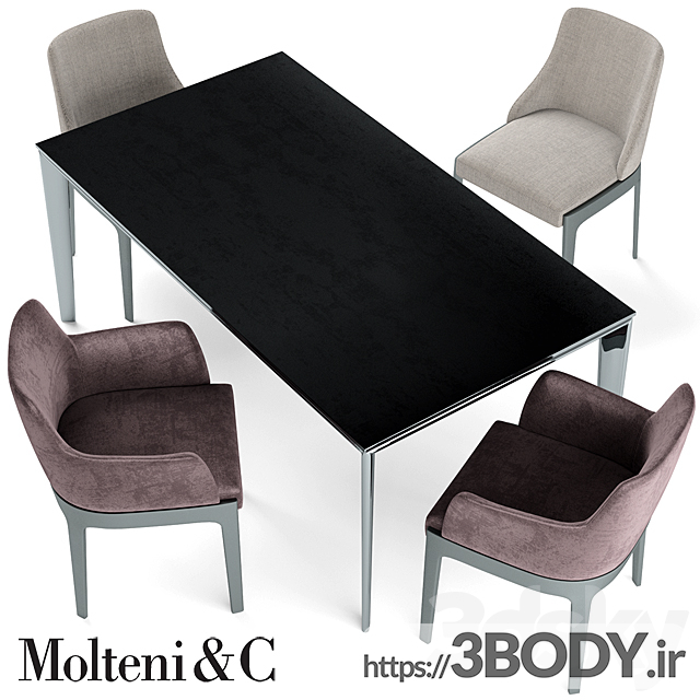 مدل ۳ بعدی میز و صندلی مولتنی چلسی عکس 2
