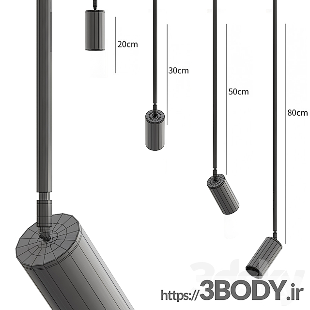 آبجکت سه بعدی لوستر مدرن عکس 2