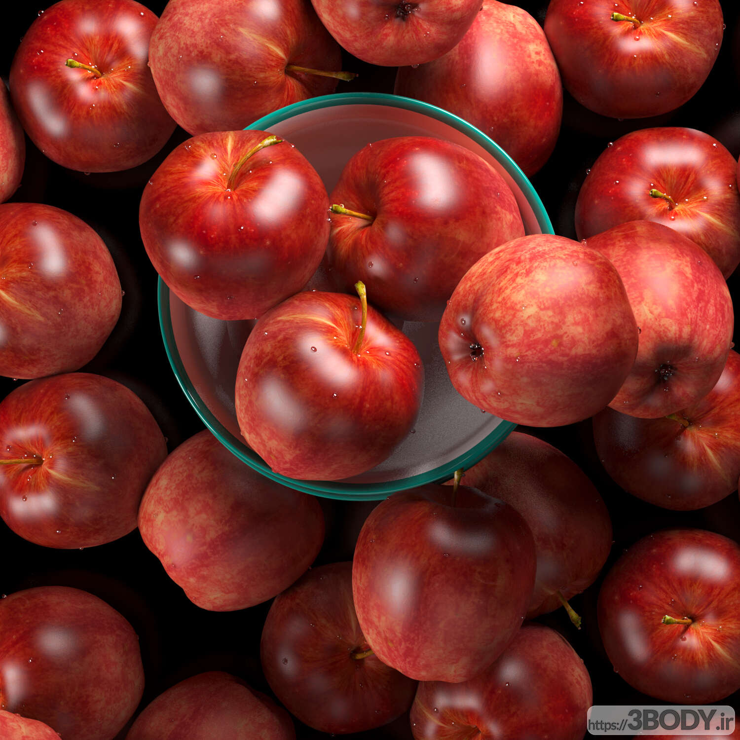 آبجکت سه بعدی سیب قرمز عکس 1