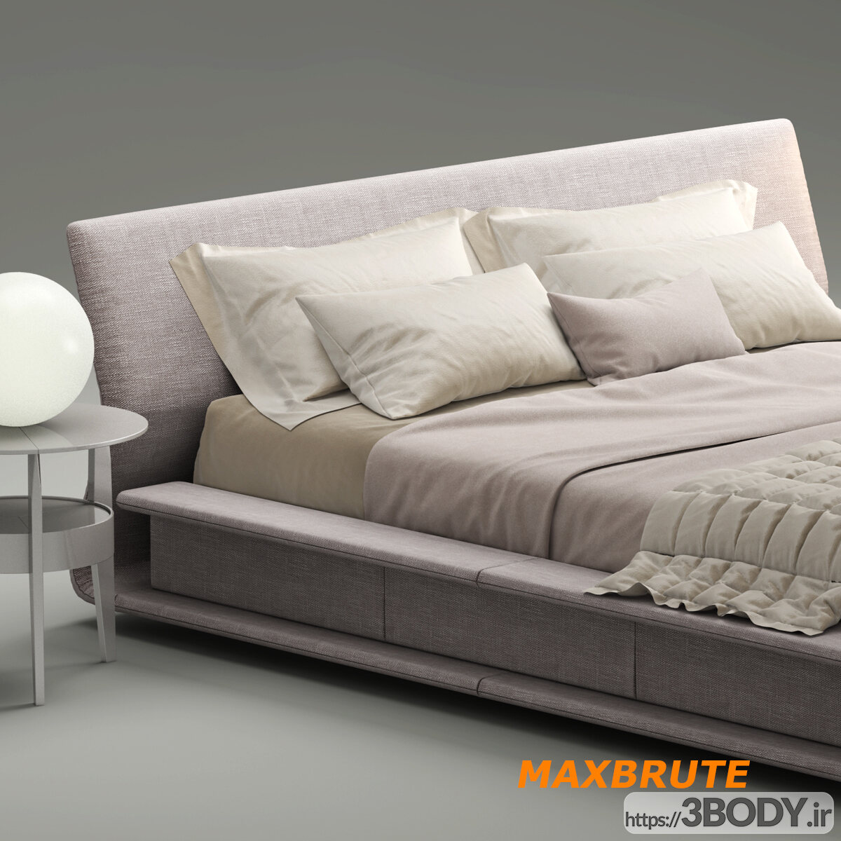 مدل سه بعدی تخت خواب دو نفره عکس 5