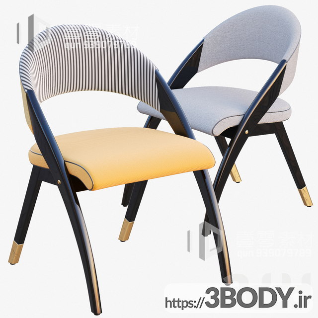 آبجکت سه بعدی صندلی تکی عکس 1