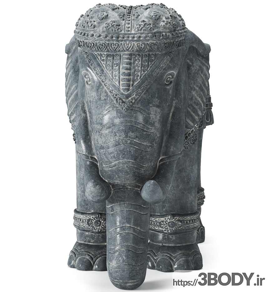 مدل سه بعدی مجسمه سنگی فیل عکس 5