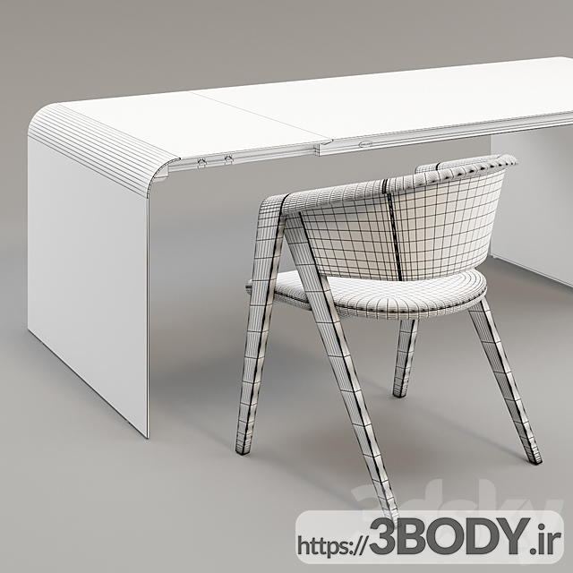 مدل سه بعدی   میز و صندلی عکس 2