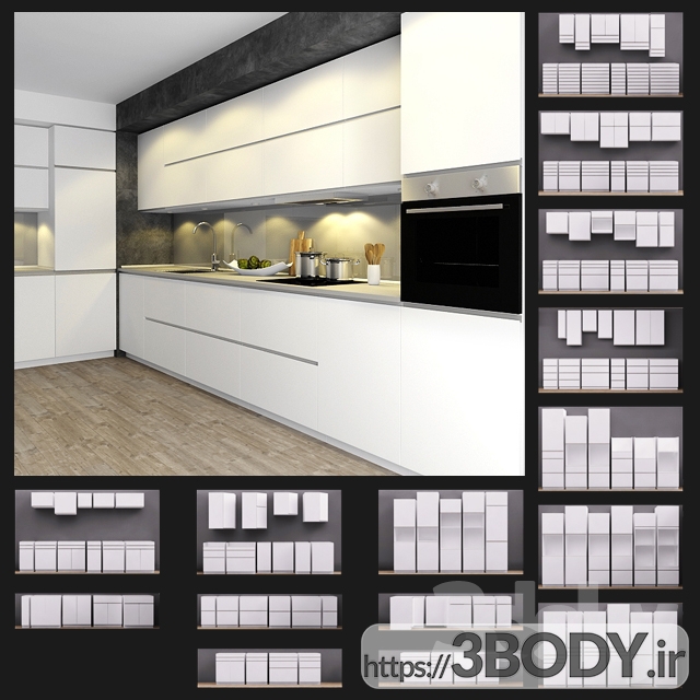مدل سه بعدی انواع دکور آشپزخانه عکس 3