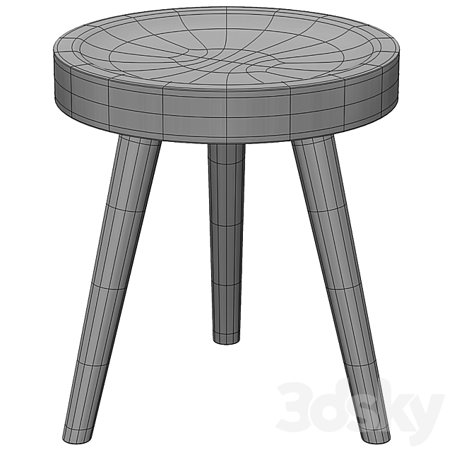 آبجکت سه بعدی صندلی سه پایه عکس 2