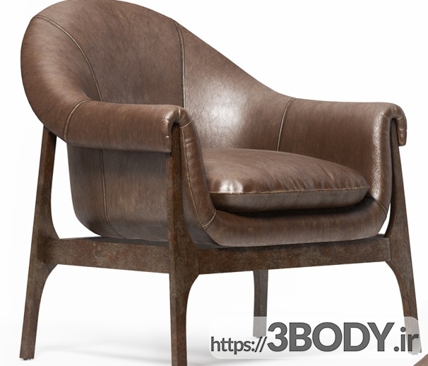 مدل سه بعدی  صندلی راحتی قهوه ای عکس 1