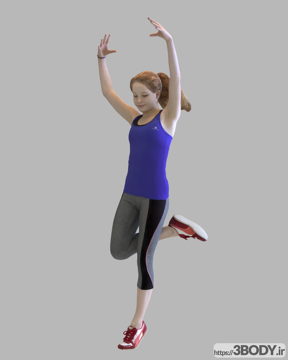 آبجکت سه بعدی دختر در حال ورزش عکس 1