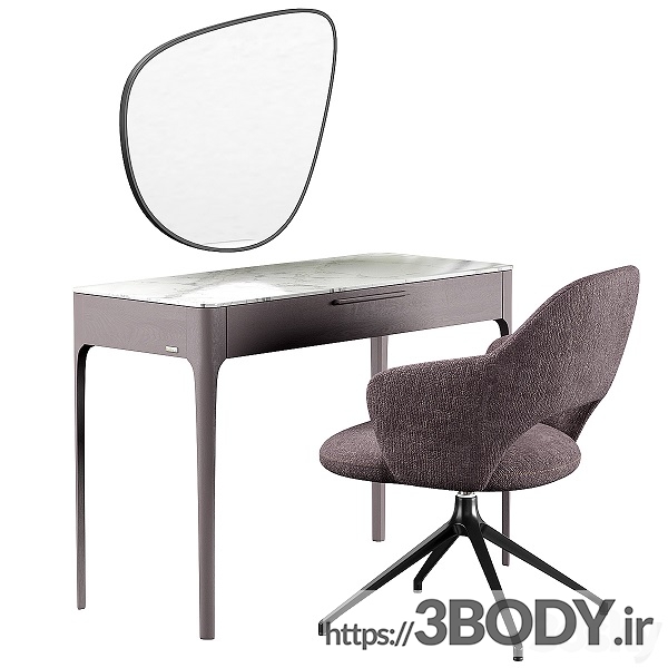 آبجکت سه بعدی میز و صندلی آرایشی عکس 6