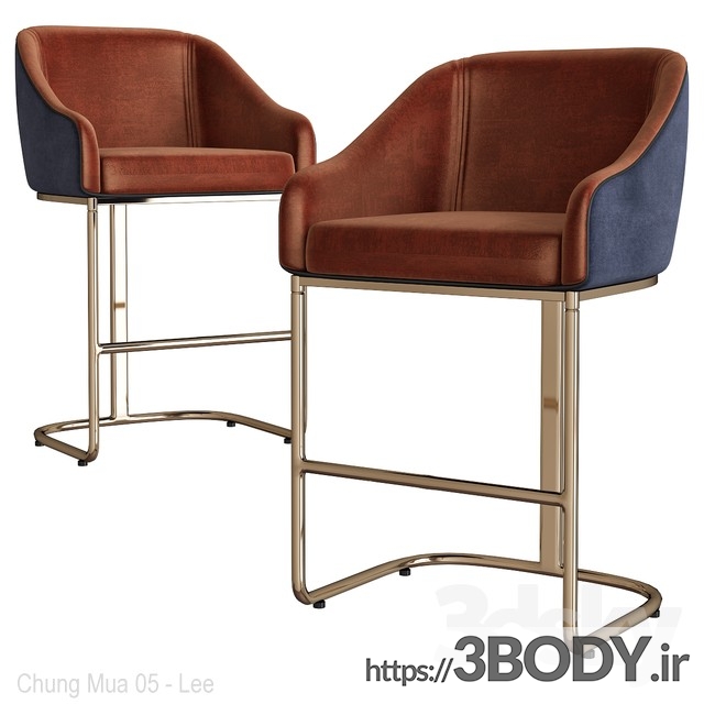مدل  سه بعدی  صندلی پایه بلند عکس 1