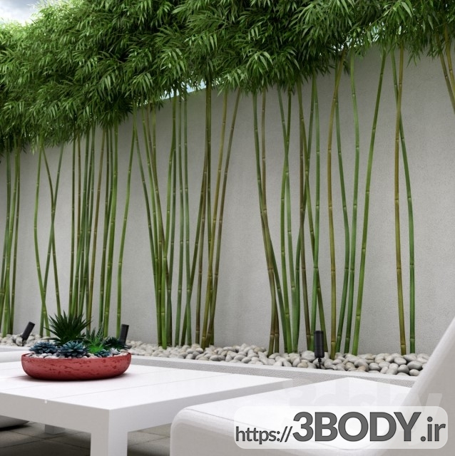 مدل سه بعدی گل و گیاه دیوار بامبو عکس 2