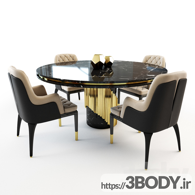 مدل سه بعدی صندلی چارلا و میز Littus عکس 1