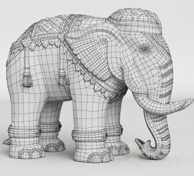 مدل سه بعدی مجسمه فیل عکس 3