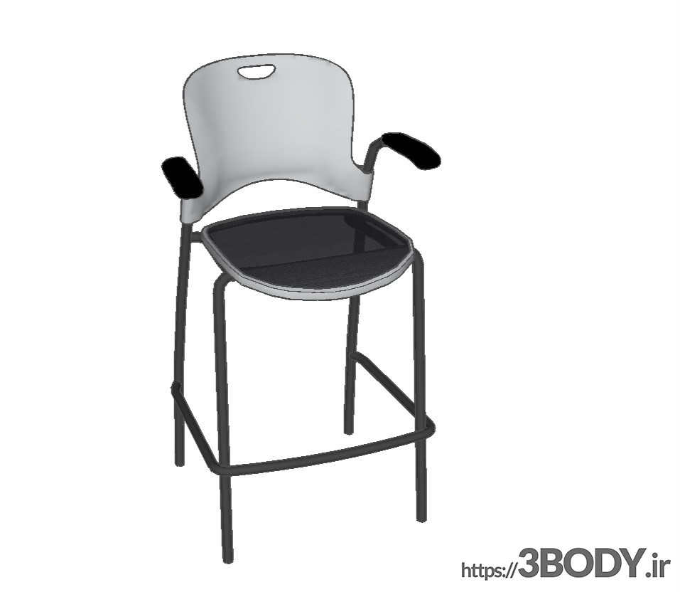 آبجکت سه بعدی اسکچاپ - صندلی پایه دار عکس 1