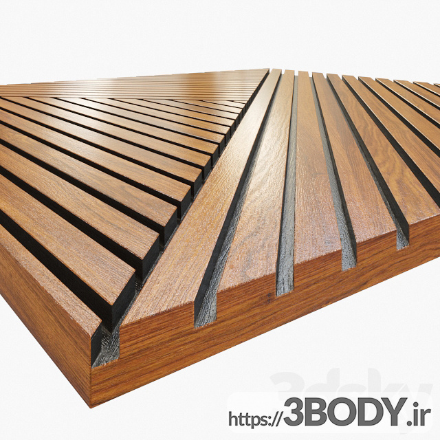 آبجکت سه بعدی پنل چوبی عکس 2