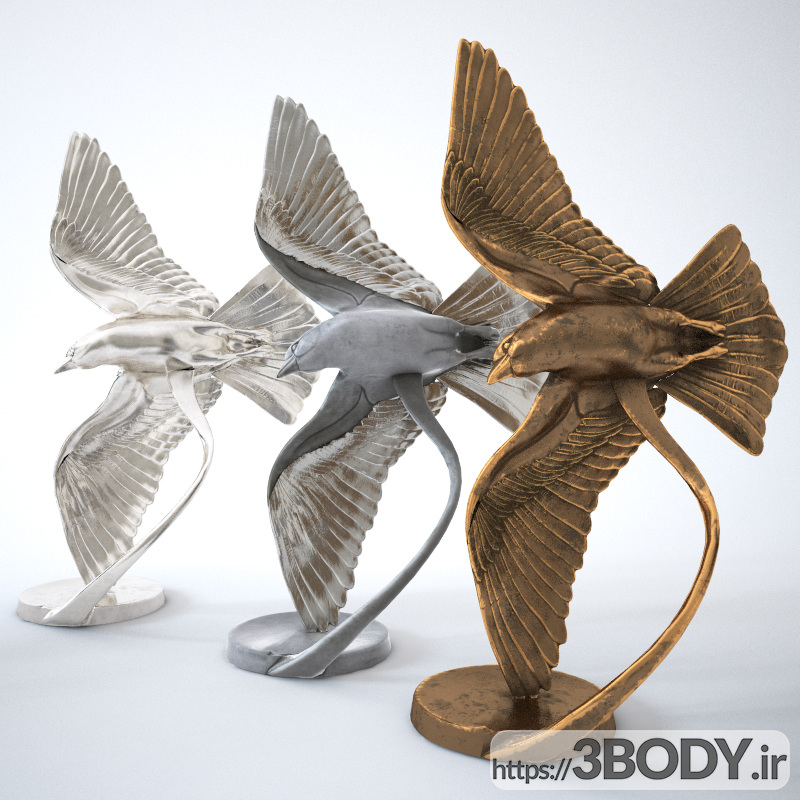مدل سه بعدی مجسمه پرنده عکس 2