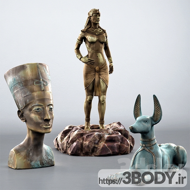 مدل سه بعدی مجموعه مجسمه ی اهرام مصر عکس 1