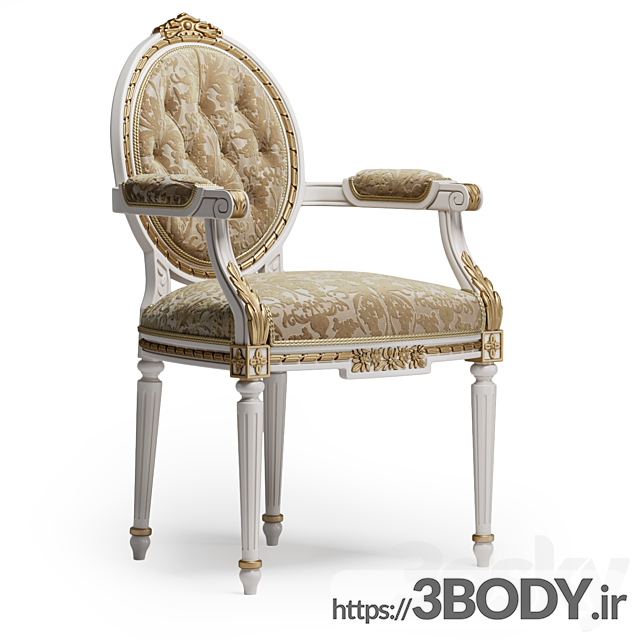 مدل سه بعدی صندلی کلاسیک عکس 1