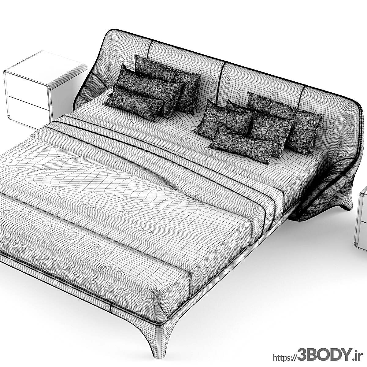 مدل سه بعدی تخت خواب عکس 4