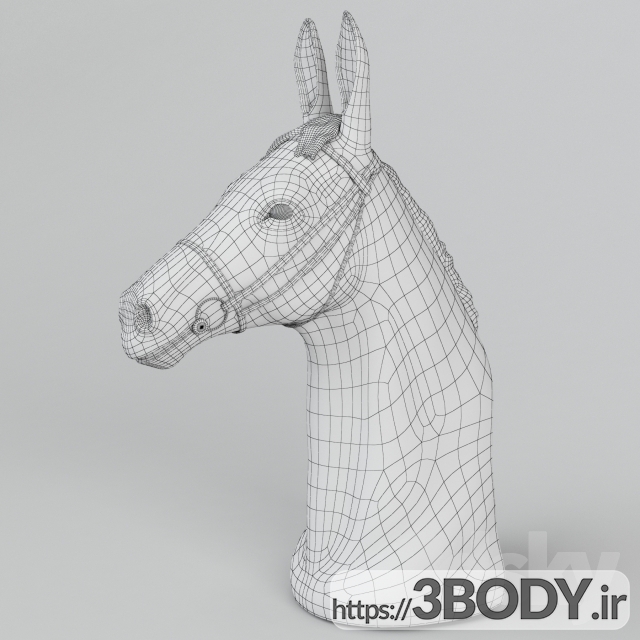 مدل سه بعدی مجسمه سر اسب عکس 2