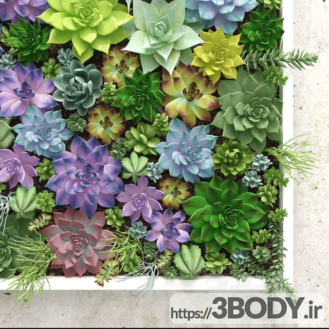 آبجکت سه بعدی  گل و گیاه دیواری عکس 2