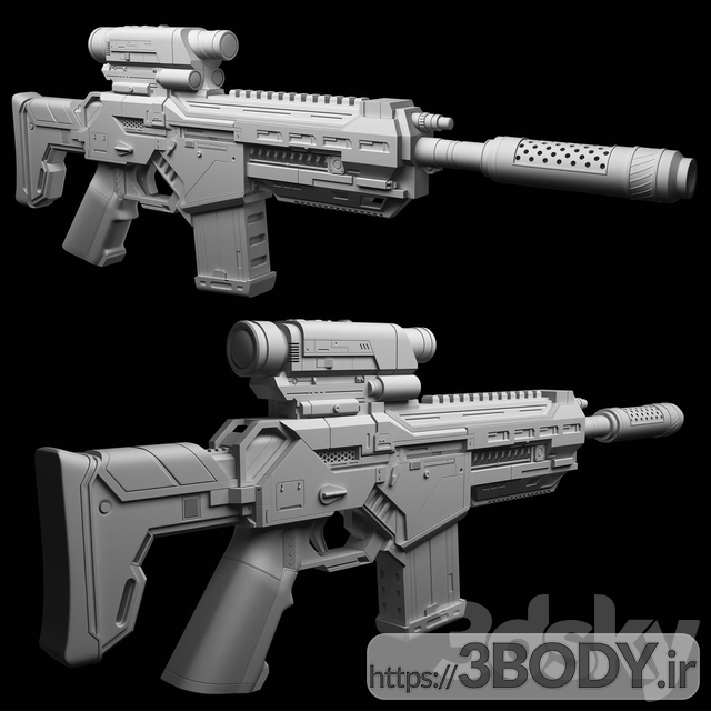 مدل سه بعدی تفنگ جنگی AX7 عکس 2