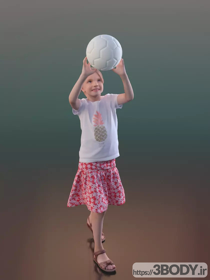 آبجکت سه بعدی انسان - دختر بچه عکس 1