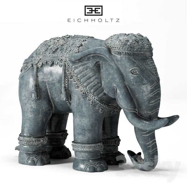 مدل سه بعدی مجسمه فیل عکس 1