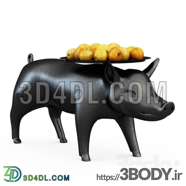 آبجکت سه بعدی  میز طرح خوک عکس 1