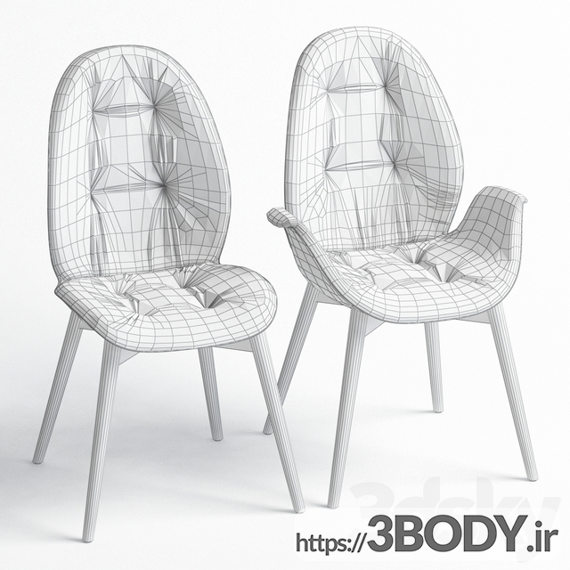 مدل سه بعدی  ست میز و صندلی عکس 3