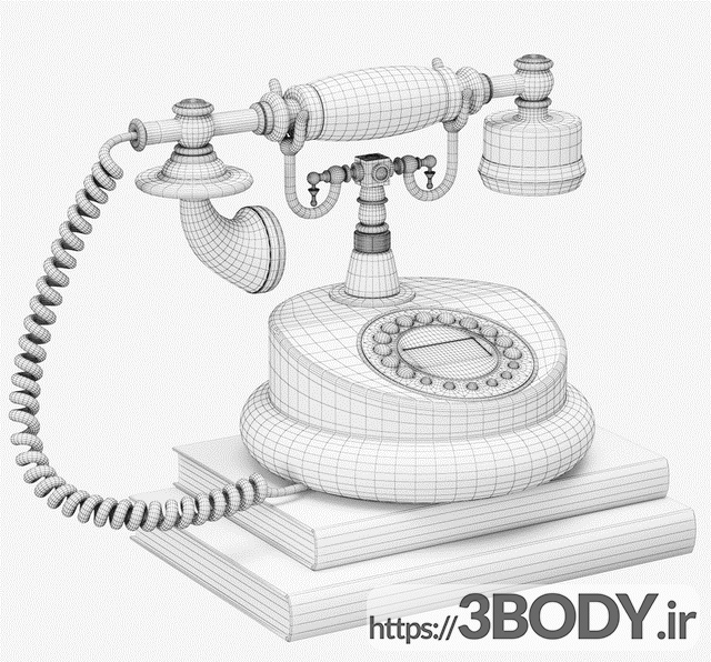 آبجکت سه بعدی تلفن کلاسیک عکس 4