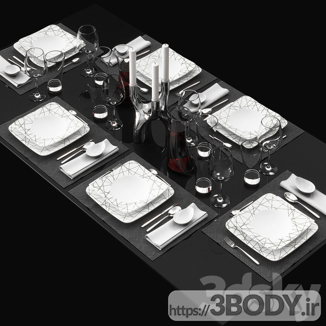 مدل سه بعدی میز غذاخوری عکس 3