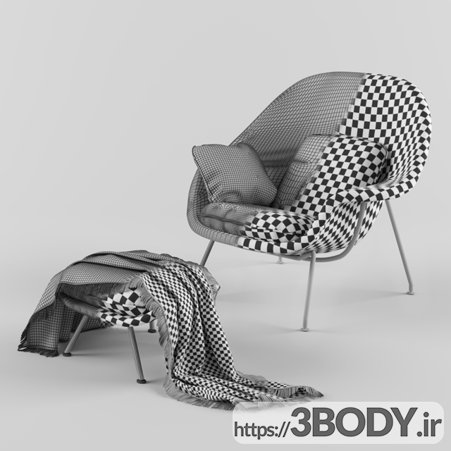 آبجکت سه بعدی صندلی عکس 3