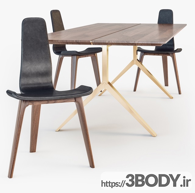 مدل سه بعدی  میز و صندلی ناهار خوری عکس 3