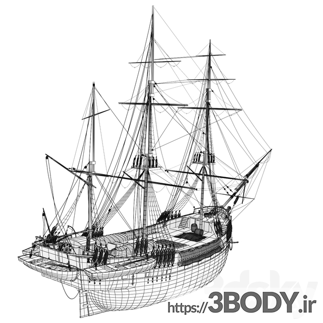 مدل سه بعدی کشتی بادبانی عکس 4