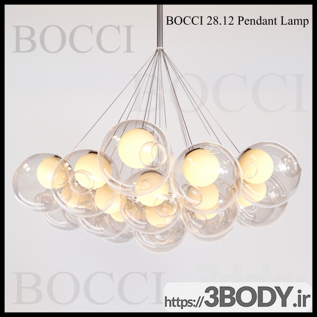 آبجک ۳ بعدی  لوستر چراغ آویز Bocci-2812 عکس 1