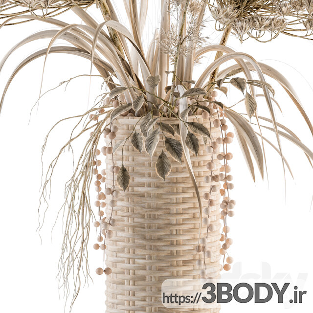 آبجکت سه بعدی گیاه و گلدان عکس 2