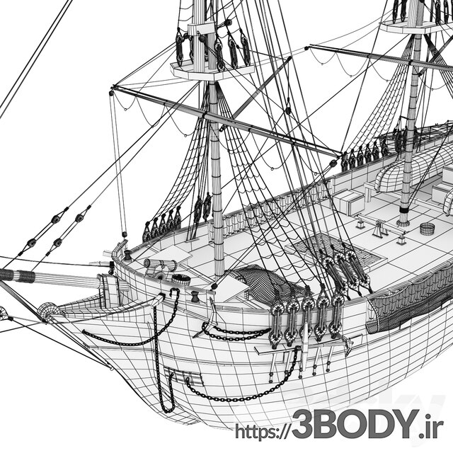مدل سه بعدی کشتی بادبانی عکس 5