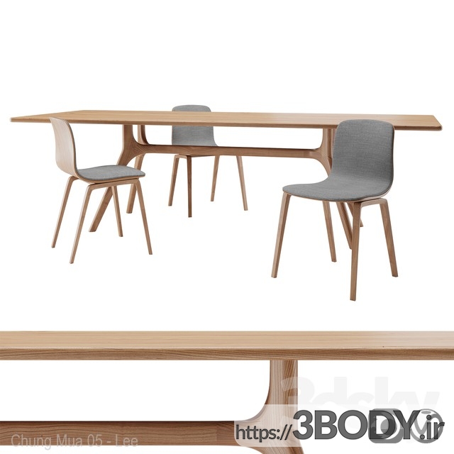 مدل ۳ بعدی ست میز و صندلی نیوا عکس 1