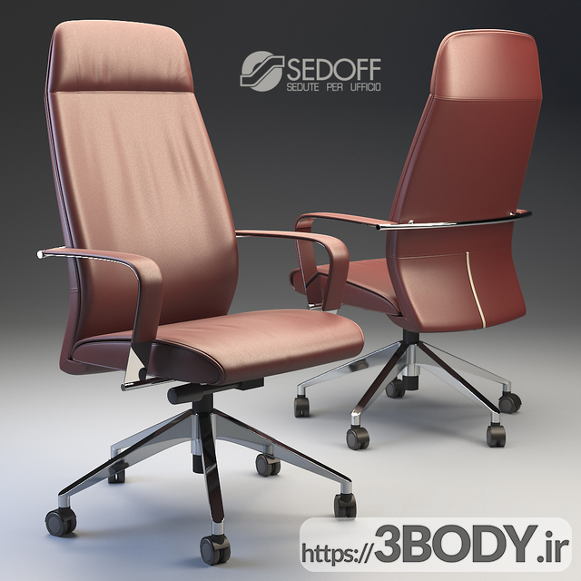 مدل سه بعدی  صندلی اداری عکس 2
