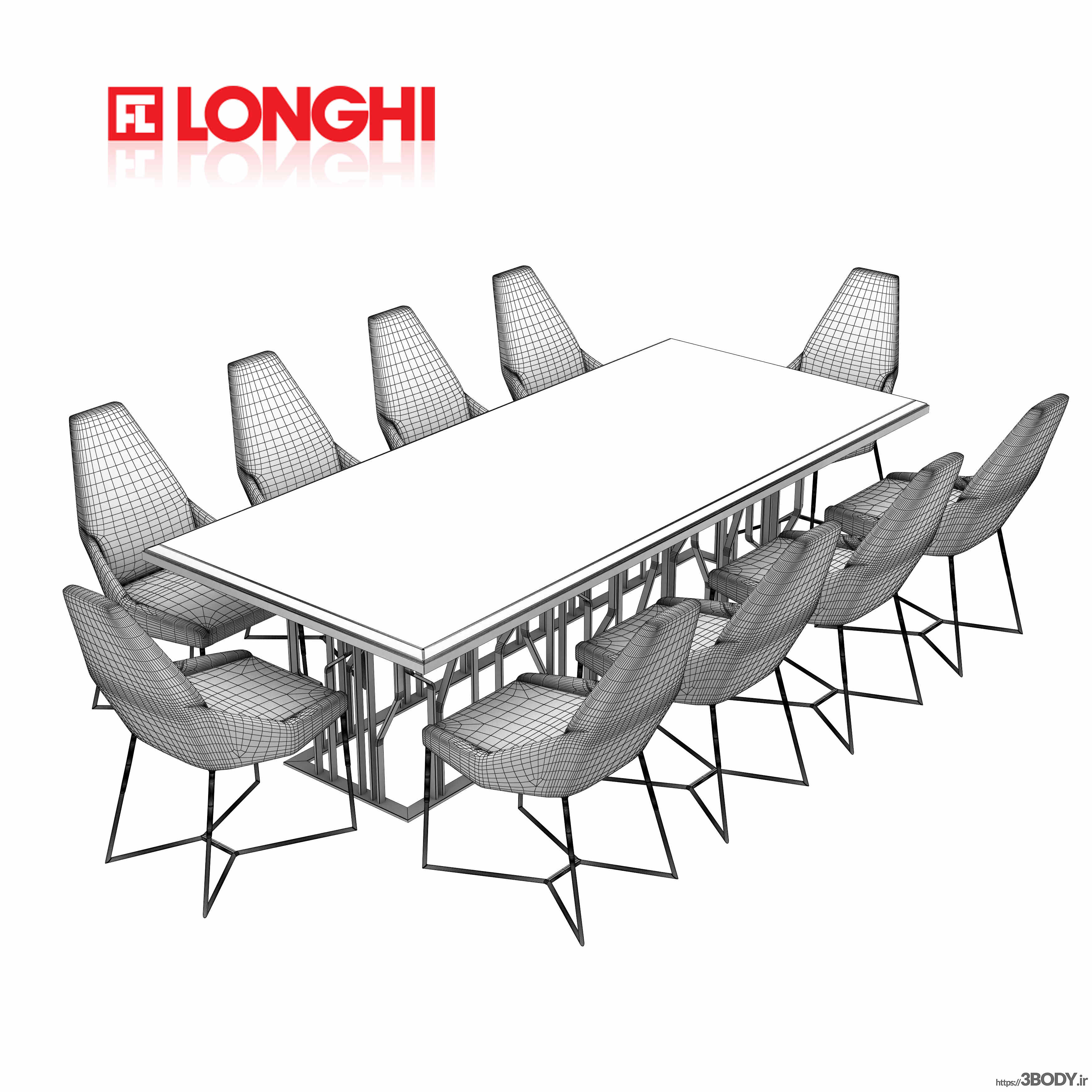 مدل سه بعدی  میز و صندلی مجموعه  نهار خوری عکس 3