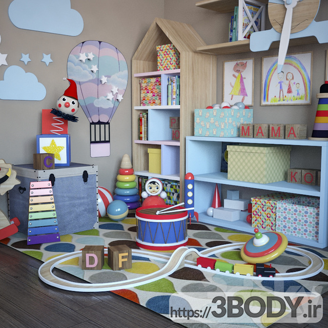 مدل سه بعدی اتاق کودک ست مخصوص کودکان 39 عکس 2