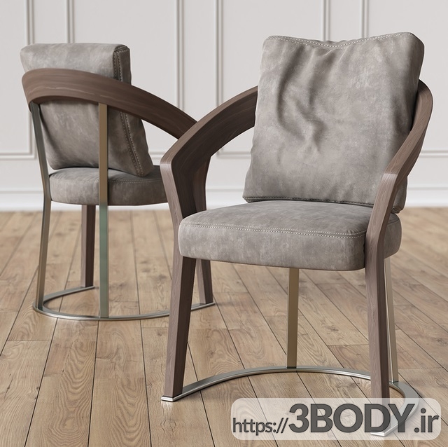 مدل سه بعدی   میز و صندلی سنگ مرمر عکس 3