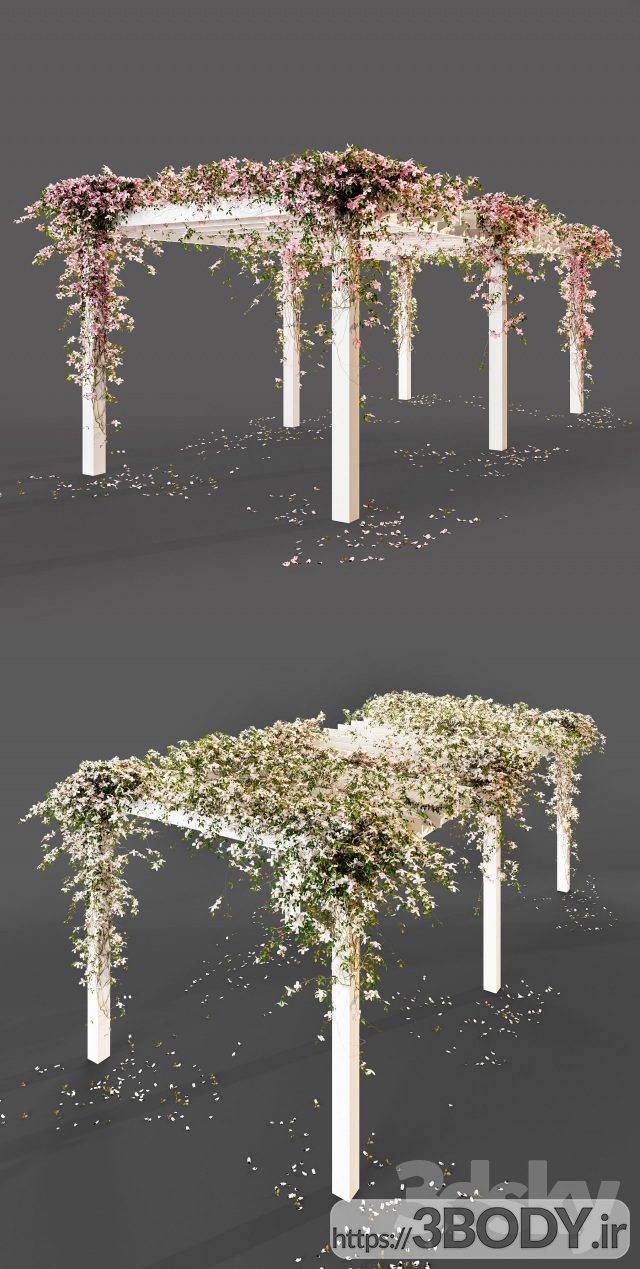 مدل سه بعدی  مجموعه گل و گیاه زینتی عکس 2