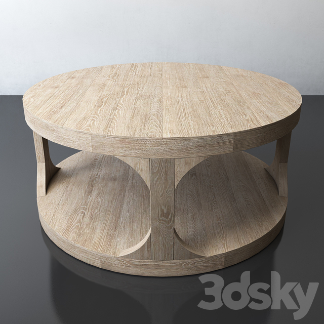 آبجکت سه بعدی میز چوبی گرد عکس 1