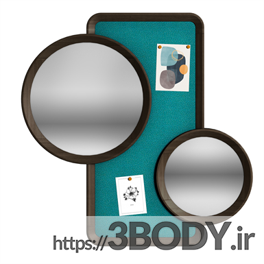 آبجکت سه بعدی اسکچاپ -آینه دکوری مبلمان عکس 2