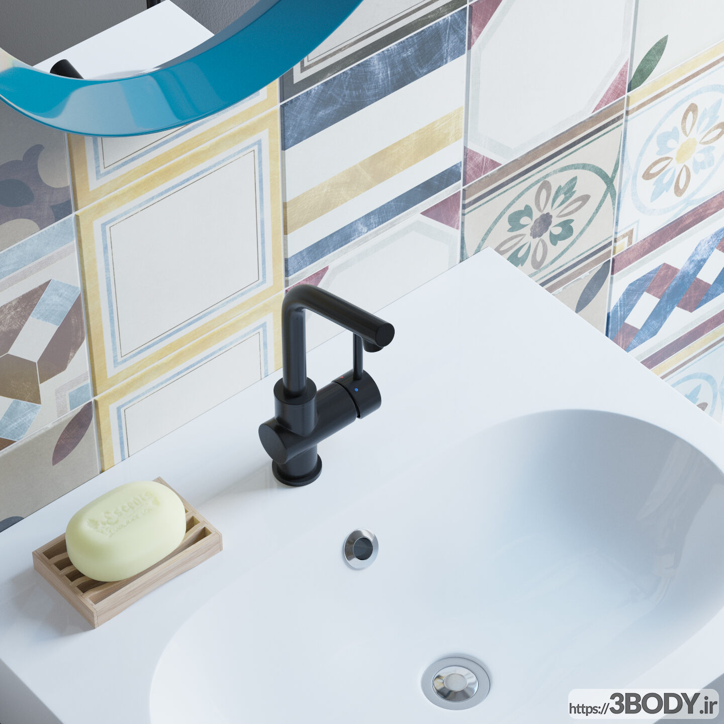 مدل سه بعدی مجموعه ی مبلمان حمام عکس 4